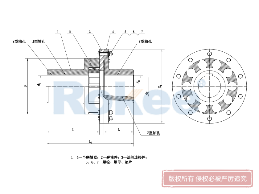 LMD聯(lián)軸器,MLZ聯(lián)軸器,LMD梅花聯(lián)軸器,MLZ梅花聯(lián)軸器,單法蘭型梅花形彈性聯(lián)軸器